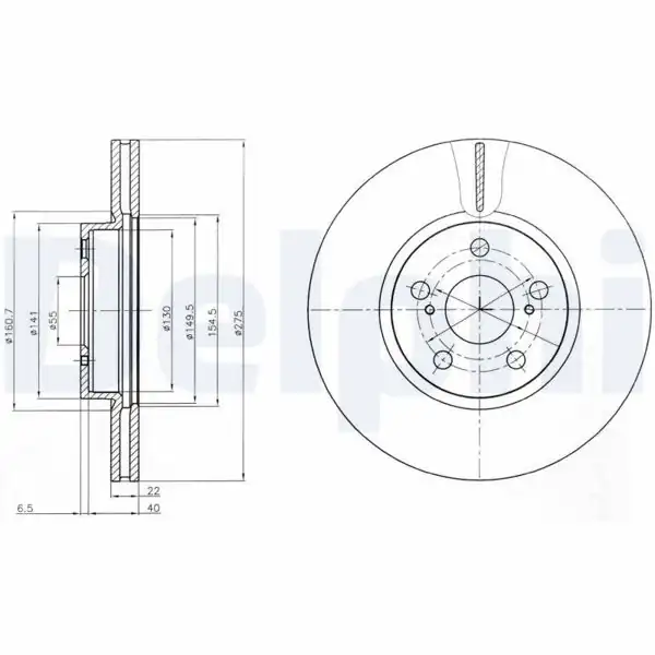 DELPHI BG4277 | Fren Diski Verso-Urban.Cruiser | 1 Adet