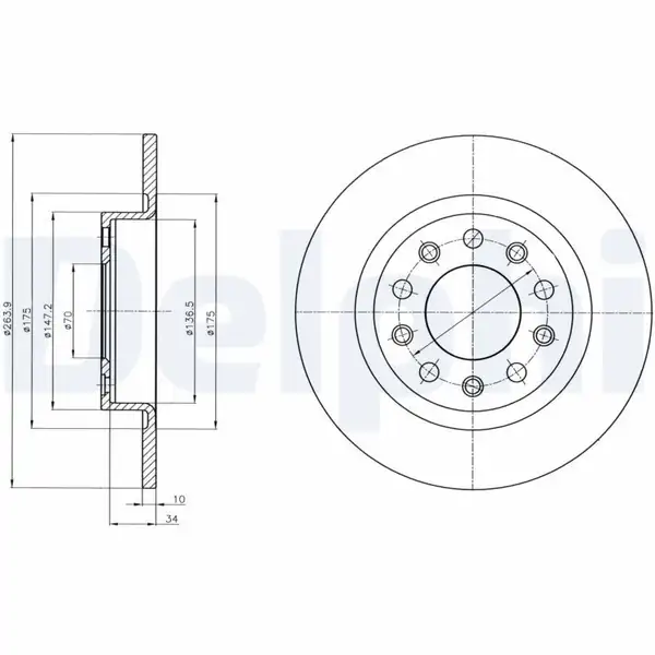 DELPHI BG4315 | Fren Aynası Arka 263 5 Alfa Romeo Giulietta 1 4tb 1 6jtdm 10