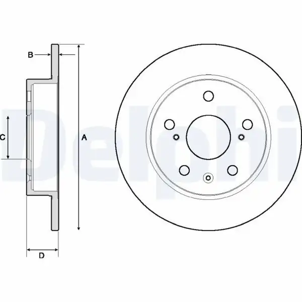 DELPHI BG4709C | Fren Diski Arka Düz-(Karbonlu)-(259-5)-(Suzuki: Sx4 1.6 13-Swift 10-Vitara 15 -)