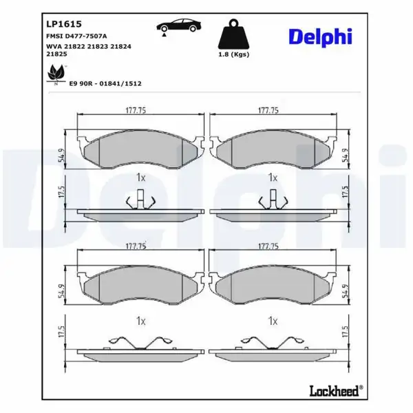 DELPHI LP1615 | Fren Balatası