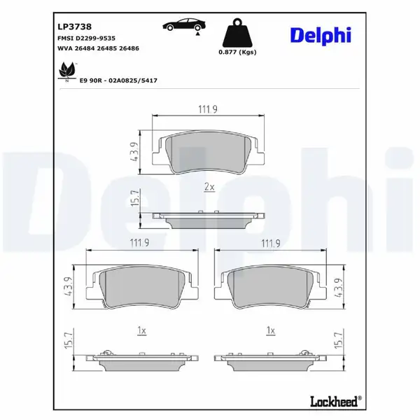 DELPHI LP3738 | Fren Balatası
