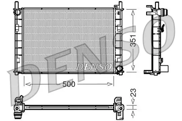 DENSO DRM10045 | Su Radyatörü Fiesta / Fusion / Mazda 1.4 / 1.6 Zetec 02 -