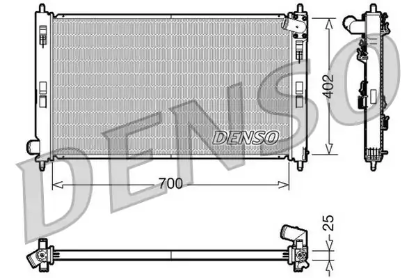 DENSO DRM45032 | Su Radyatörü Brazing Peugeot: 407 04-C5 08-Xsara 01-05 2.0 16V-2.0 HDI Mt