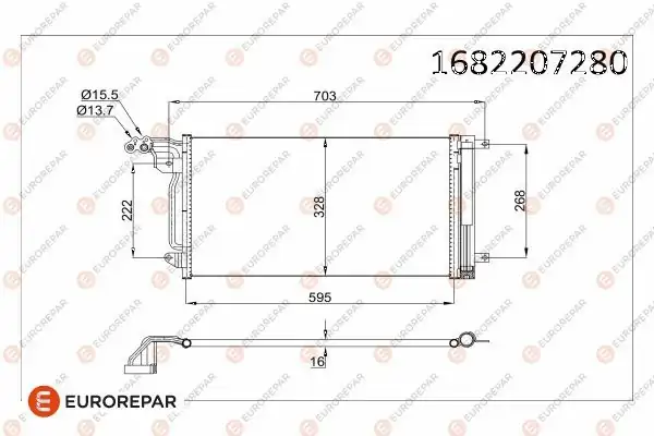 Eurorepar 1682207380 Psa Erp Klima Radyatörü Audi A1 Polo 1 2 Tfs İ 1 4 TFSI 342395