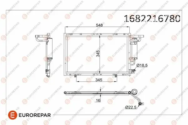 Eurorepar 1682216780 Psa Erp Klima Radyatörü Ford Fiesta VI Cb1 Ccn B Max J-K