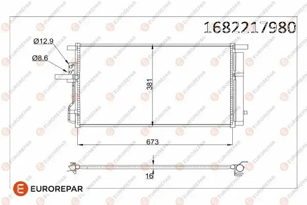 EUROREPAR 1682217980 | Psa / Erp Klima Radyatörü Hyundai Tucson (Tl, Tle) Kia Sportage IV (Ql,Qle)