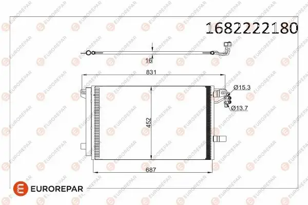 Eurorepar 1682222180 Psa Erp Klima Radyatörü VW Transporter V Multıvan V T5 5 T6