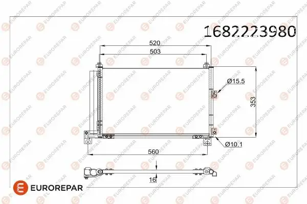 EUROREPAR 1682223980 | Psa / Erp Klima Radyatörü Ford Ranger (Et,Er,Eq,R_) Mazda B-Serıe (Un) Bt-50 (Cd)