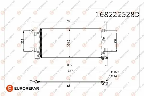 Eurorepar 1682226280 Psa Erp Klima Radyatörü Audi A4 B9 A5 F57 A7 A6 1529332