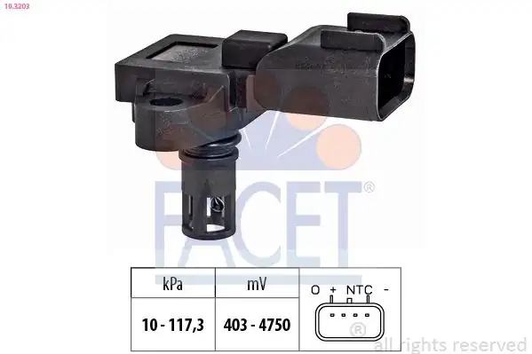 FACET 10-3203 | Sensör Emme Borusu Basıncı Fiesta VI Cb1 Ccn 1 25 08