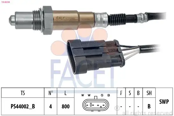 FACET 10.8238 | Oksijen Sensörü Alfa Romeo Giulietta 1.8 TBi / Lancia Delta III 1.4 1.8