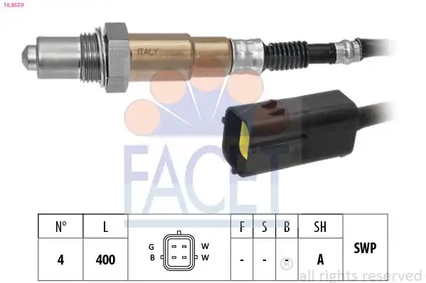 FACET 10-8559 | Oksijen Sensörü Chevrolet Aveo Kalos 1 2 8v