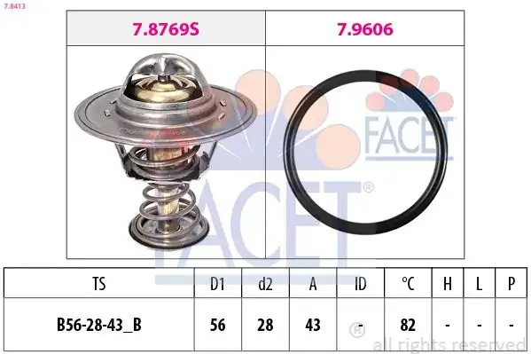 FACET 7-8413 | Termostat 82 Derece Starex Tcı 2001 H100 Kamyonet 1997 Bongo K2500 Tcı 2004 Pregıo Tcı 2
