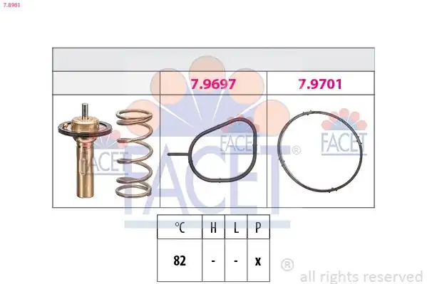 FACET 7-8961 | Termostat 82 C Kuga II 1 6 Ecoboost 14 17 C Max 14 17