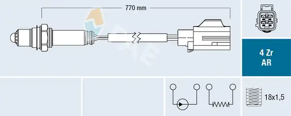 FAE 75637 | Oksijen Sensörü Volvo C30 533 2 4 İ 06 12 C70 II 542 2 4 İ 06 09 S40 II 544 1 6 05 12 S60 İ 3
