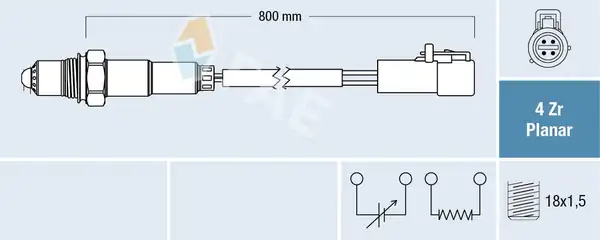 FAE 77263 | Oksijen Sensörü Fiesta IV 1 6 16v 00 02 Focus C Max 1 6 Ti 04 11