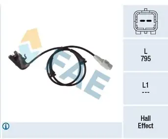 FAE 78405 | ABS Tekerlek Hız Sensörü Arka P307 C4 1 4 2 0 16v Hdi 02 11