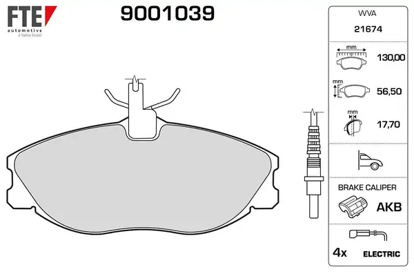 FTE 9001039 | Ön Fren Balatası P406 Xantia Xu10j2te Es9j4 Ew12j4 94 04 P306 Gtı Xsara Vts Xu10j4rs