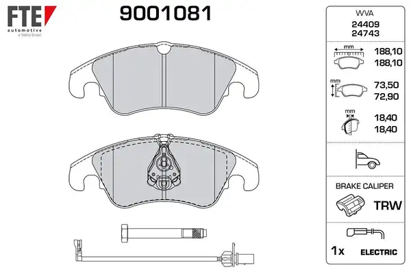 FTE 9001081 | Fren Balatası Ön A4 A5 A6 A7 Q5 Bm 08