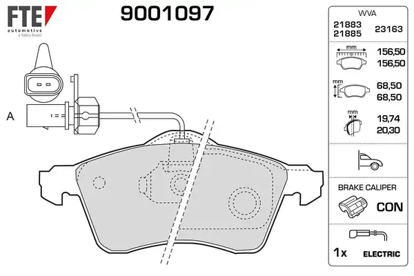 FTE 9001097 | Disk Fren Balatası Ön Volkswagen Transporter T4 90 03 Caravelle 90 03