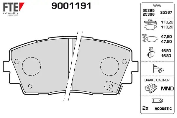 FTE 9001191 | Fren Balatası Ön Kia Picanto 11 13 Jant 965927