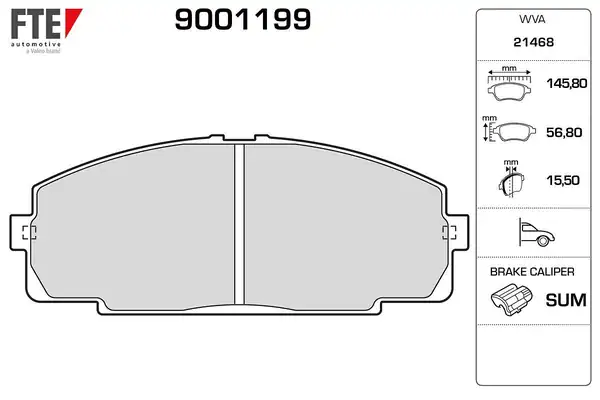 FTE 9001199 | Ön Fren Balatası Toyota Hilux 2 5 3 0 D4d Pıckup 2007 Hilux 2 5 4wd 2015