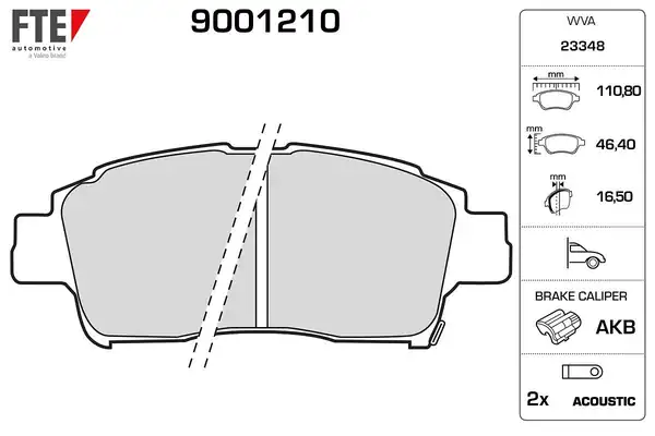 FTE 9001210 | Ön Fren Balatası Toyota Yaris 99 05 Corolla Verso Vvt-I 2001
