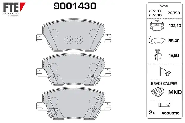 FTE 9001430 | Ön Fren Balatası Fiat Egea 1 3 1 4 1 6d Multijet 15