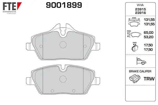 FTE 9001899 | Fren Balatası Ön Bmw E87 F45 Mini R55 R56 R57 R58 F54 04 965940