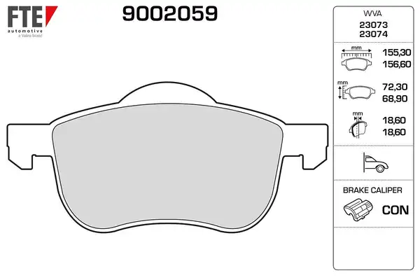FTE 9002059 | Ön Fren Balatası Volvo S60 01 S80 98 06 V70 İ II 97 Xc70 00
