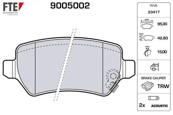 FTE 9005002 | Arka Fren Balatası Astra G 1 2i 1 6i 1 8i 16v 1 7dti Astra H 1 6 1 7cdti 04