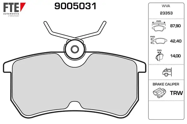 FTE 9005031 | Arka Fren Balatası Focus 98 05 Fiesta VI 1 0 1 5tdci 1 6ti 12 15