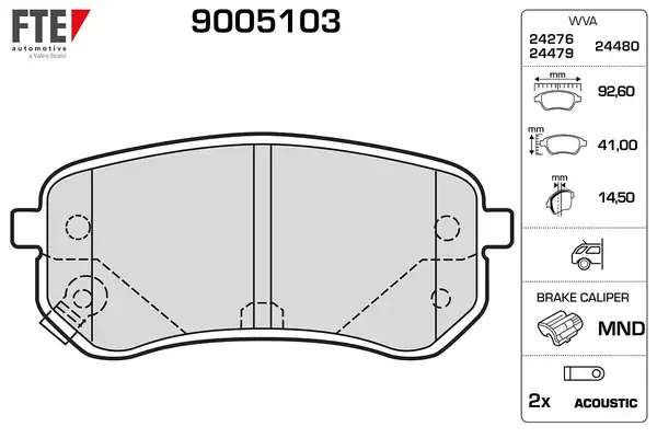 FTE 9005103 | Arka Fren Balatası Hyundai İ10 1 1 1 1 CRDI 2007 Kia Picanto 1 0 1 1 2004