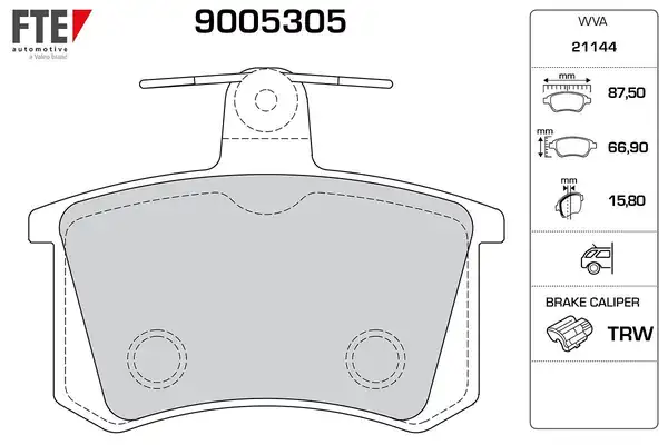 FTE 9005305 | Fren Balatası Arka A100 A4 A6 Bm 91