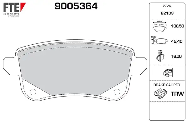FTE 9005364 | Disk Fren Balatası Arka Renault Grand Scenic 1 2 01 13 Scenic 12 08