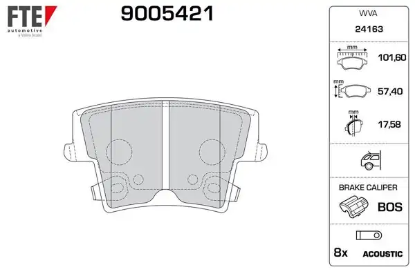 FTE 9005421 | Fren Balatası Arka Chrysler 300C 04-12 Lancıa Thema 3.6 3.0D 11 -