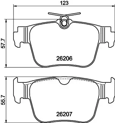 HELLA PAGID 8DB 355 040-851 | Arka Fren Balatası 310x22 Audi A3/Seat Leon/Skoda Octavia/Golf 20>