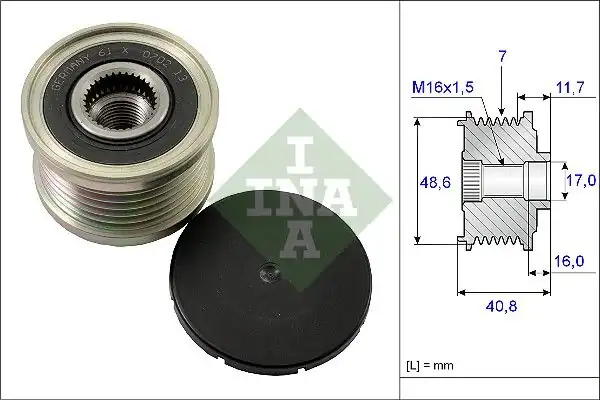 INA 535008010 | Alternatör Kasnağı (Renault:Laguna 2.0 DCI / Megane 1.9 2.0 Traffic 2.0 DCI 06-/ Qashqai 2.0 DCI 07 -)