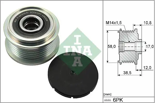 İna 535030310 Alternatör Kasnağı Toyota Auris 1 4 D4d 10 Corolla 1 4 14 Yaris 1 4 D4d 12