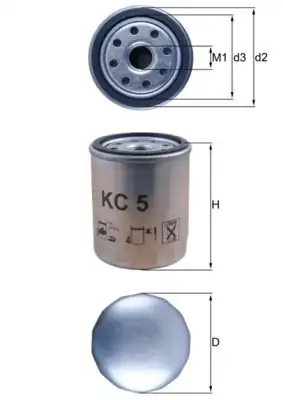 MAHLE KC5 | Yakıt Filtresi Land Cruiser (Bj4, Bj6, Bj7) 3.4 D 80-90