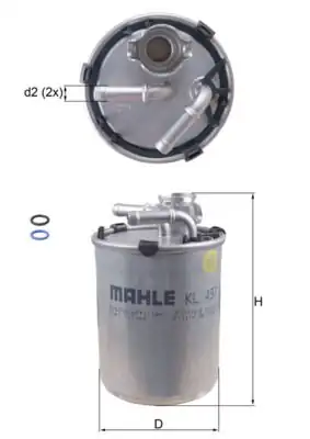 MAHLE KL497D | Yakıt Filtresi (Mazot) Polo IV Fabia II Cordaba III Ibiza IV 1.9 TDI 01 / 02 >