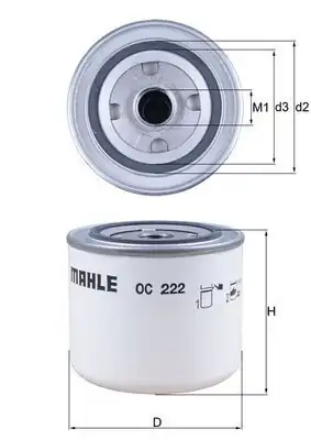 MAHLE OC222 | Yağ Filtresi Volvo 340 / 440 / 480 83-96