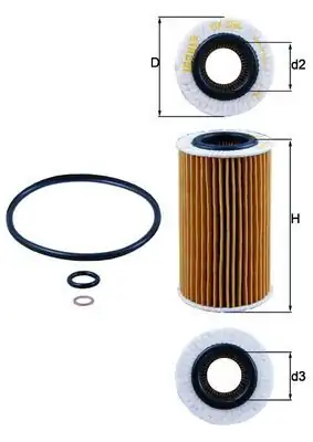 MAHLE OX 384D | Yağ Filtresi Hyundai Tucson Elantra Santa Fe Trajet Kia Sportage Cerato Chrysler Voyager