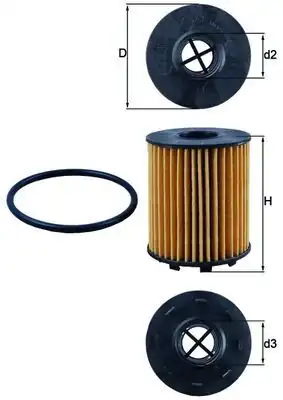 MAHLE OX371D | Yağ Filtresi Fiat Doblo/Egea/Fiorino/Panda/500/Bipper/Nemo 1.3 MJT Euro6