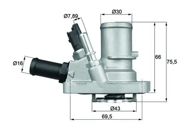 MAHLE TI14488 | Termostat Fiat Linea G.Punto Evo Bravo 1.4 8V 06-; Egea 1.4 15-