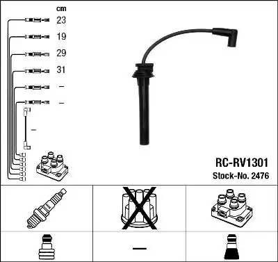 NGK 2476 | Buji Kablo Seti Mini R50 R53 R52 16V (01 >) | 1 Adet