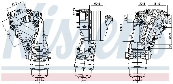 NISSENS 91399 | Yağ Soğutucusu Filtre Komple Bmw B36 B38 B46 B48 F39 F40 F45 F48 F55 F56 F60