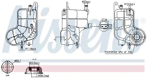 NISSENS 996288 | Yedek Su Deposu Kapaklı Audi A6 2005 2011 2 0 TDI Blb BRE