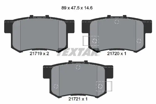 TEXTAR 2171901 | Fren Balatası Civic 01 Accord IV Benzinli 90 91 Sx4 06 01 Arka
