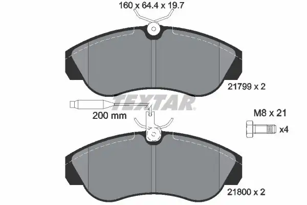 TEXTAR 2179901 | Fren Balatası Boxer Ducato Jumper 94 02 Fişli Ön